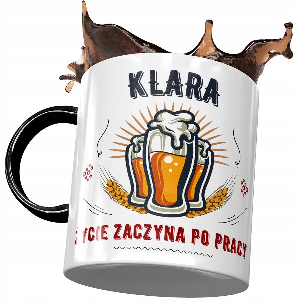 Kubek Czarny dla Klary Przyjaciółki Koleżanki z Nadrukiem ze Zdjęciem + Opakowanie na prezent (wzór 02)