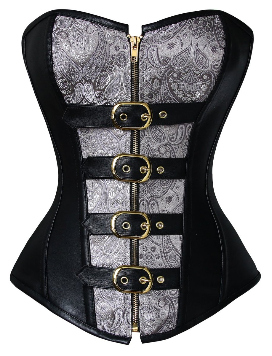 Charmian Gorset Steampunk bez kości ze stali spiralnej kobiety. Rozmiar XXL