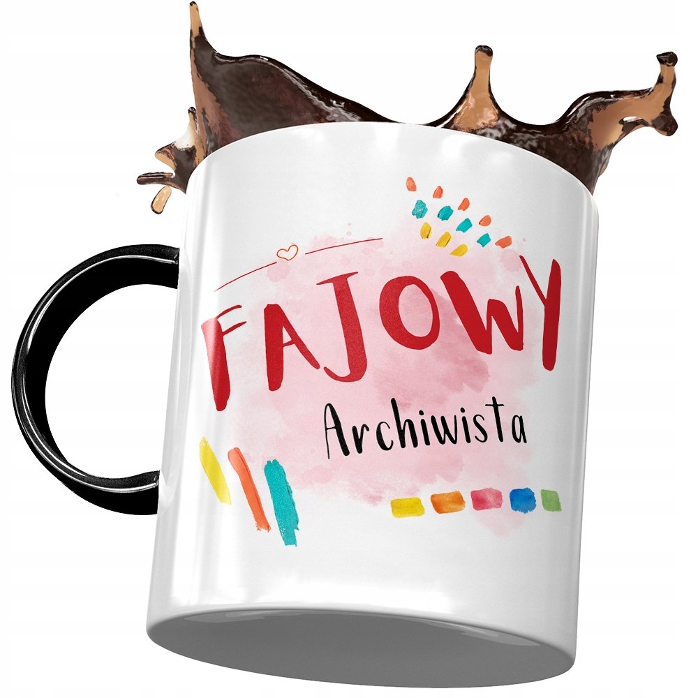 Kubek Czarny Dla Archiwisty Fajowy Archiwista z Nadrukiem ze Zdjęciem+ Opakowanie na prezent (wzór 01)