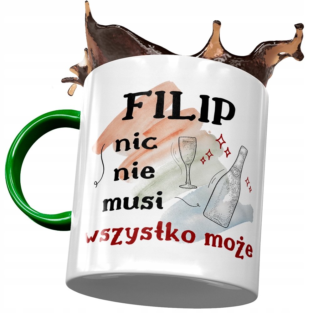 Kubek Zielony dla Filipa Kolegi na Prezent z Nadrukiem ze Zdjęciem + Opakowanie na prezent (wzór 03)