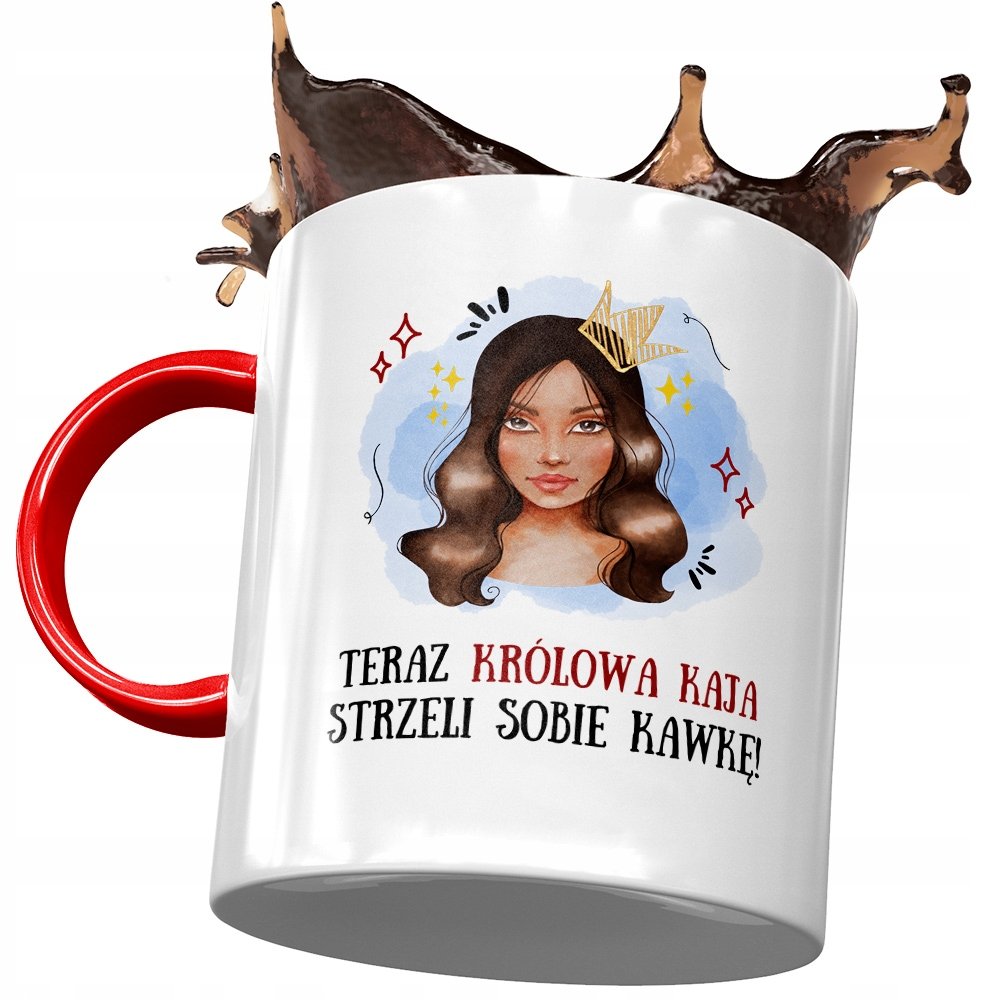Kubek Czerwony Dla Kai Koleżanki Żony na Prezent z Nadrukiem ze Zdjęciem + Opakowanie na prezent (wzór 03)