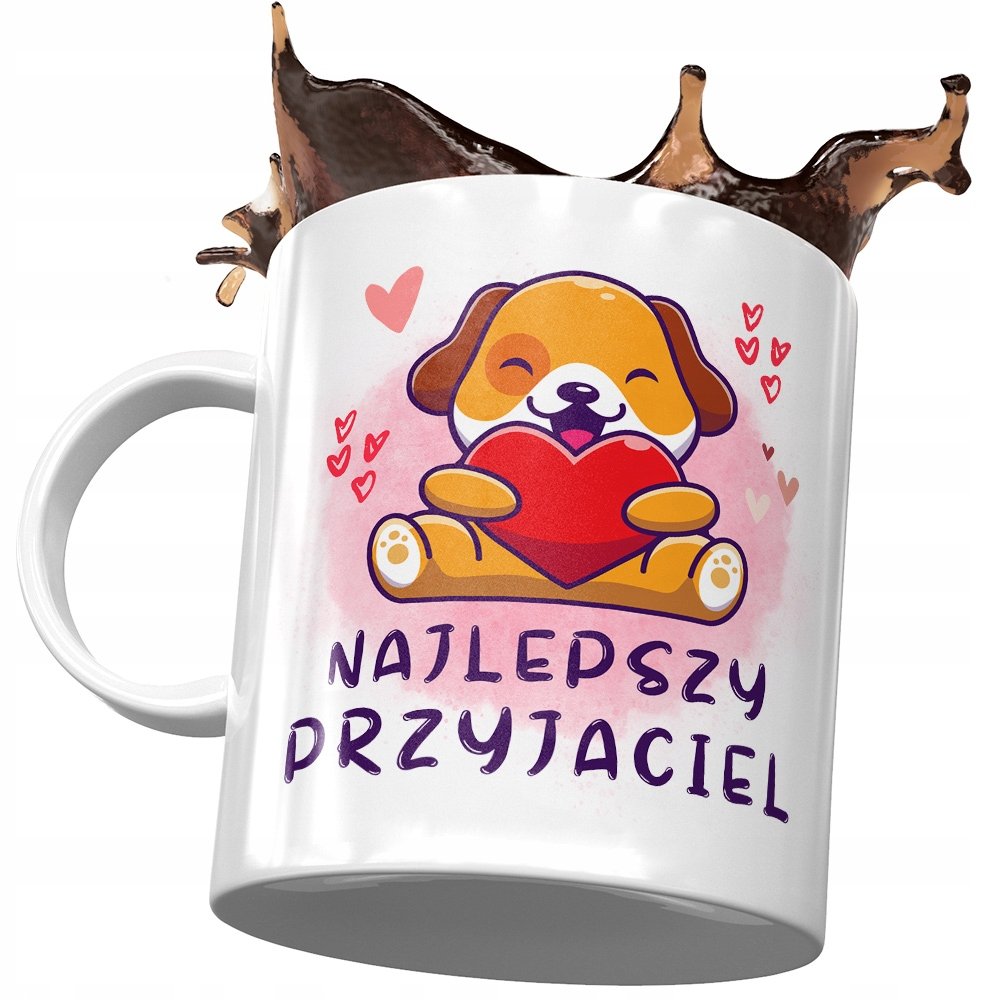 Kubek z Pieskiem Psem Psiakiem Słodki na Prezent z Nadrukiem ze Zdjęciem + Opakowanie na prezent (wzór 03)