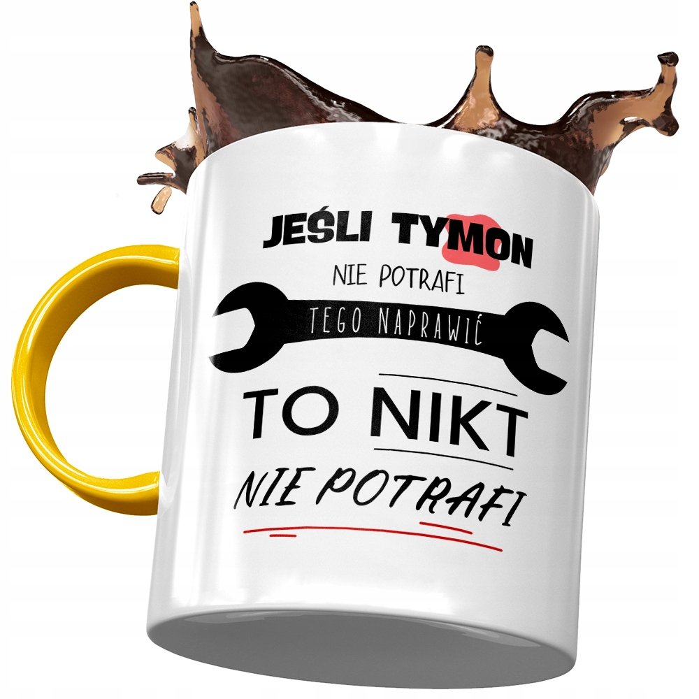 Kubek Żółty dla Tymona Przyjaciela Kolegi Prezent z Nadrukiem ze Zdjęciem + Opakowanie na prezent (wzór 03)