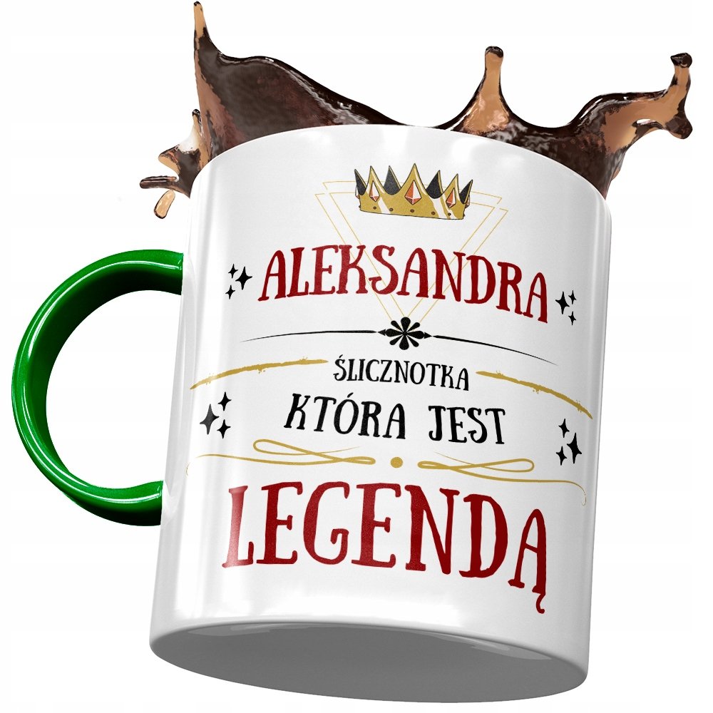 Kubek Zielony Dla Aleksandry Koleżanki Żony z Nadrukiem ze Zdjęciem+ Opakowanie na prezent (wzór 01)