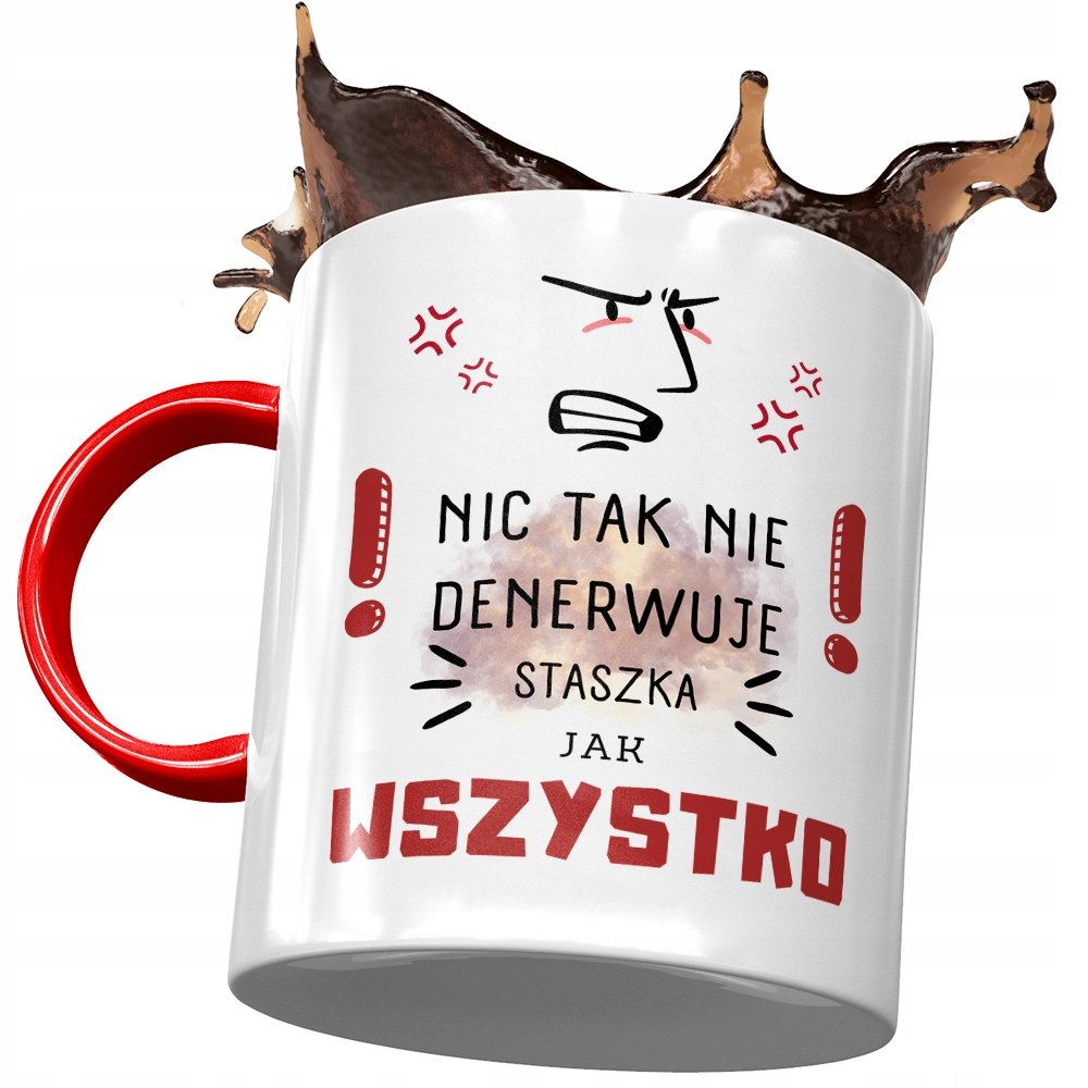 Kubek Czerwony dla Stanisława Staszka Kolegi Męża z Nadrukiem ze Zdjęciem+ Opakowanie na prezent (wzór 01)