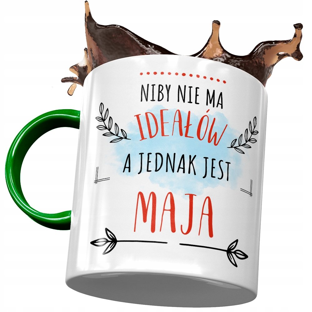Kubek Zielony dla Mai Koleżanki Przyjaciółki Żony z Nadrukiem ze Zdjęciem + Opakowanie na prezent (wzór 02)
