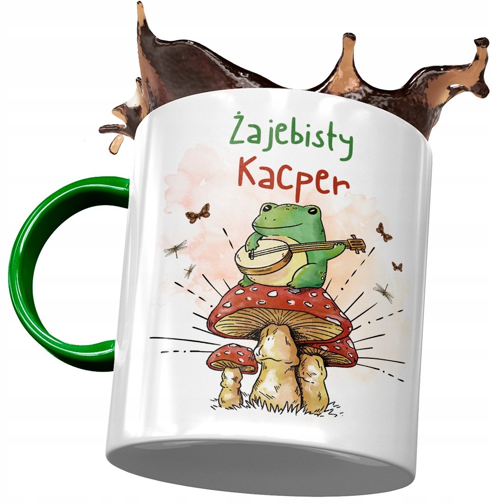 Kubek Zielony dla Kacpra Kolegi na Prezent z Nadrukiem ze Zdjęciem + Opakowanie na prezent (wzór 03)