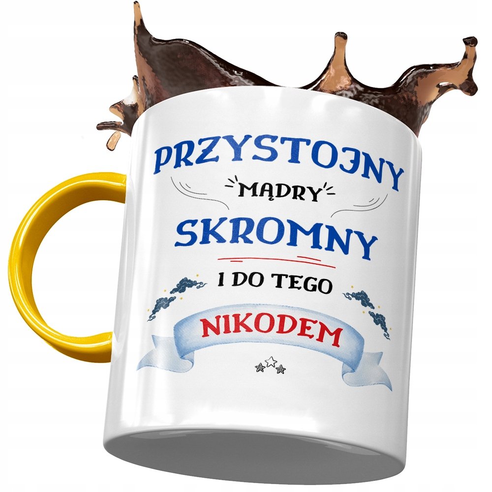 Kubek Żółty Dla Nikodema Nikosia Kolegi Prezent z Nadrukiem ze Zdjęciem + Opakowanie na prezent (wzór 04)