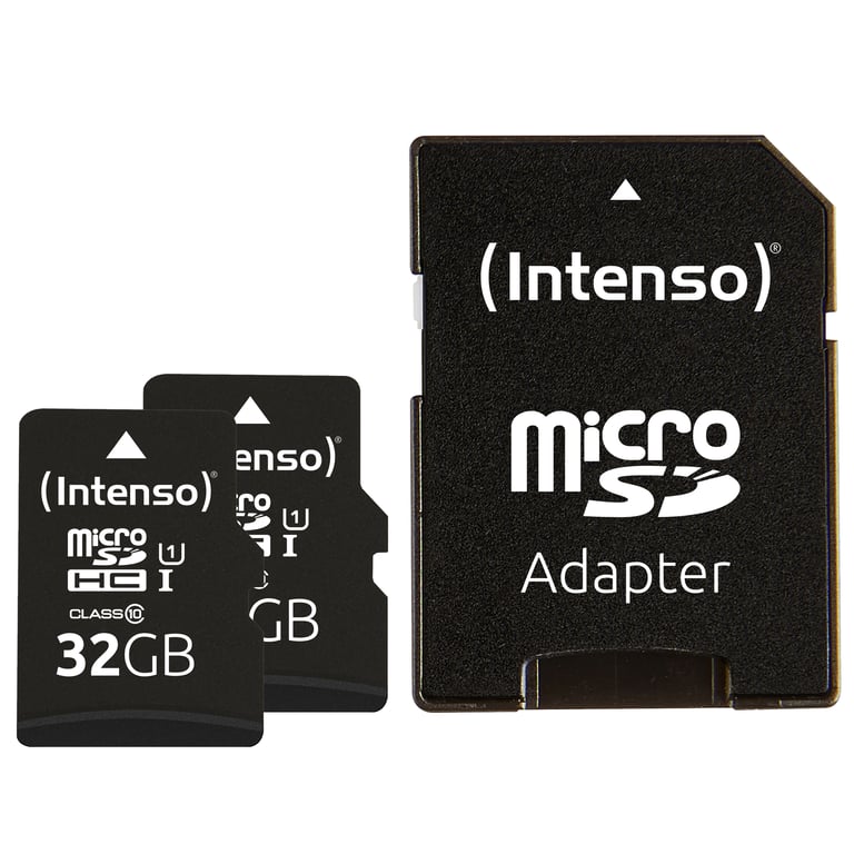 Intenso Doppelpack microSDHC 32GB UHS-I Premium inkl. SD-Adapter - High Capacity SD (MicroSDHC) Klasa 10 3423482