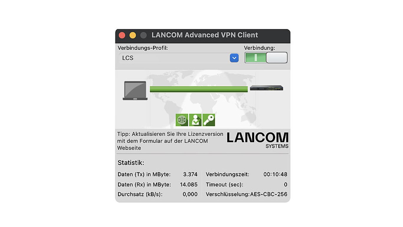 LANCOM Upgrade Advanced VPN Client (MAC, Bulk 10) Zarządzanie siecią 10 x licencja 61609
