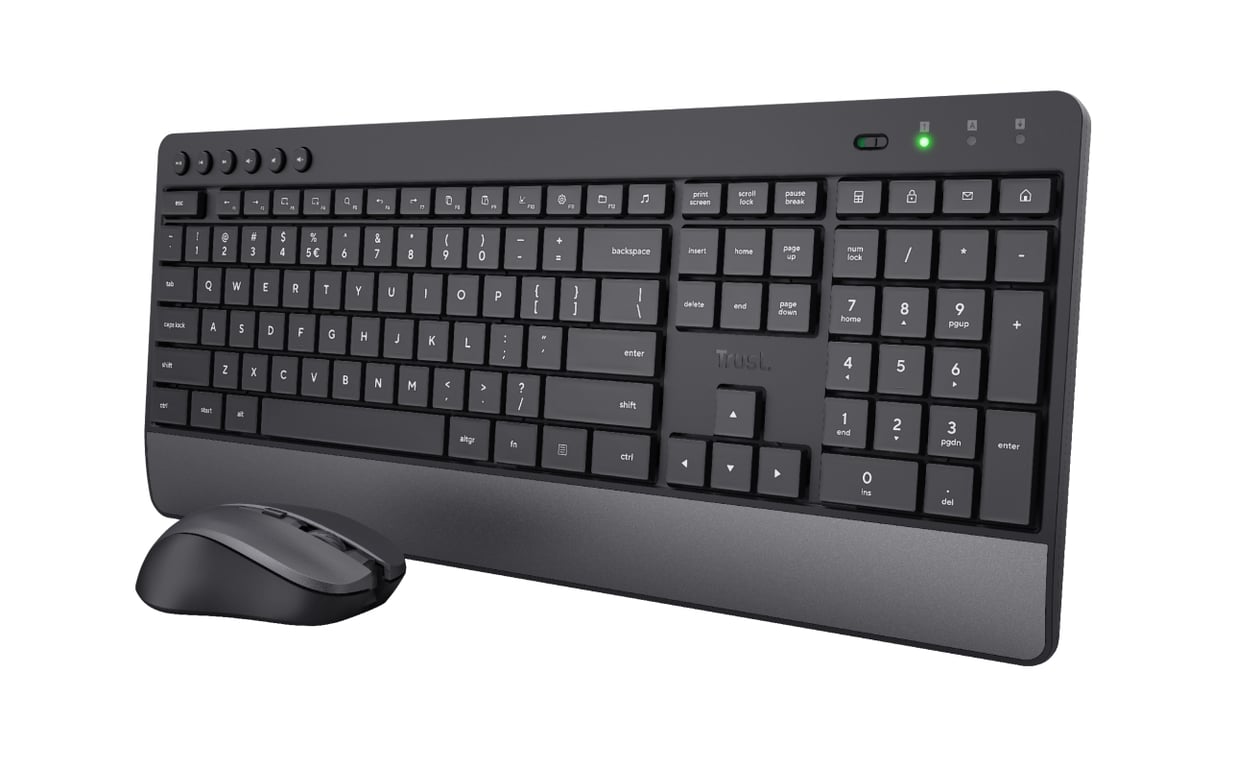 Trust Trezo klawiatura Dołączona myszka Uniwersalne RF Wireless QWERTZ Niemiecki Czarny 24532