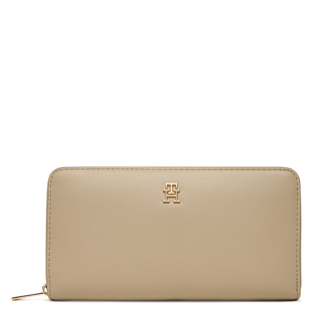 Duży Portfel Damski Tommy Hilfiger Th Icon Lrg Za AW0AW17744 Beżowy