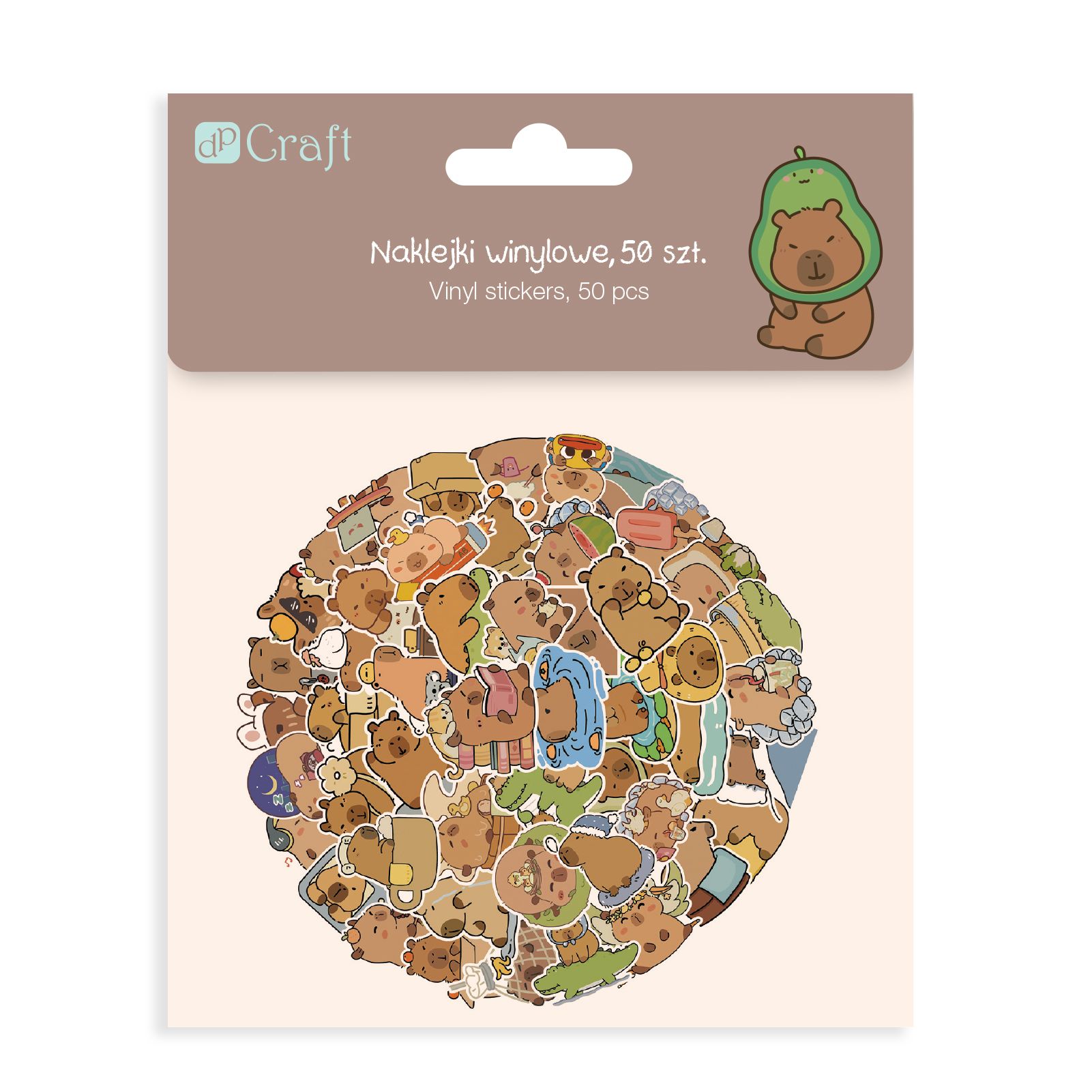 Naklejki winylowe Kapibara 50szt