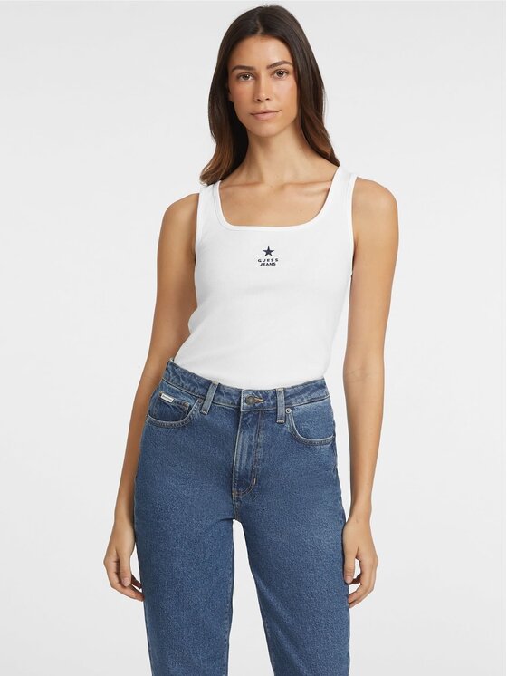 Guess Jeans T-Shirt 165717 Biały Classic Fit