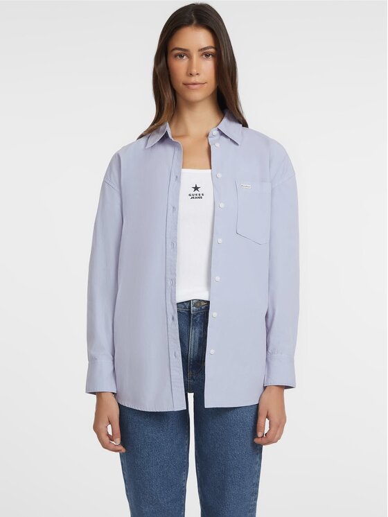 Guess Jeans Top 165629 Niebieski Classic Fit