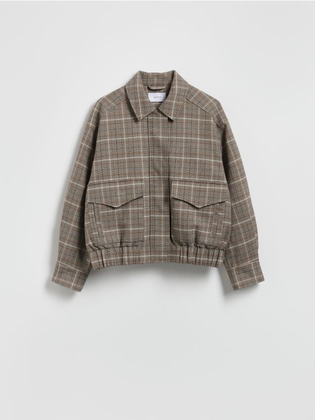 Reserved - Kurtka bomberka z kołnierzem - wielobarwny