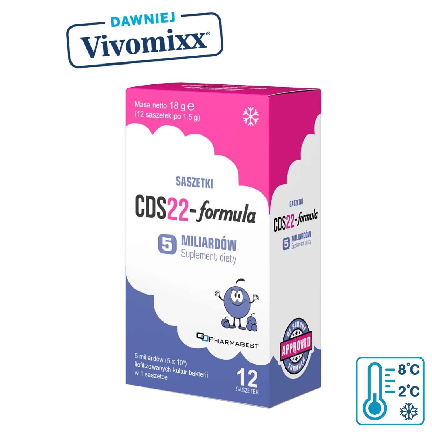 CDS22-Formula 5 miliardów (dawniej Vivomixx Saszetki), proszek do sporządzania zawiesiny doustnej, smak borówkowy, 10 saszetek