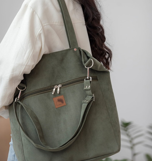 Torba TOTE BAG w kolorze oliwkowym