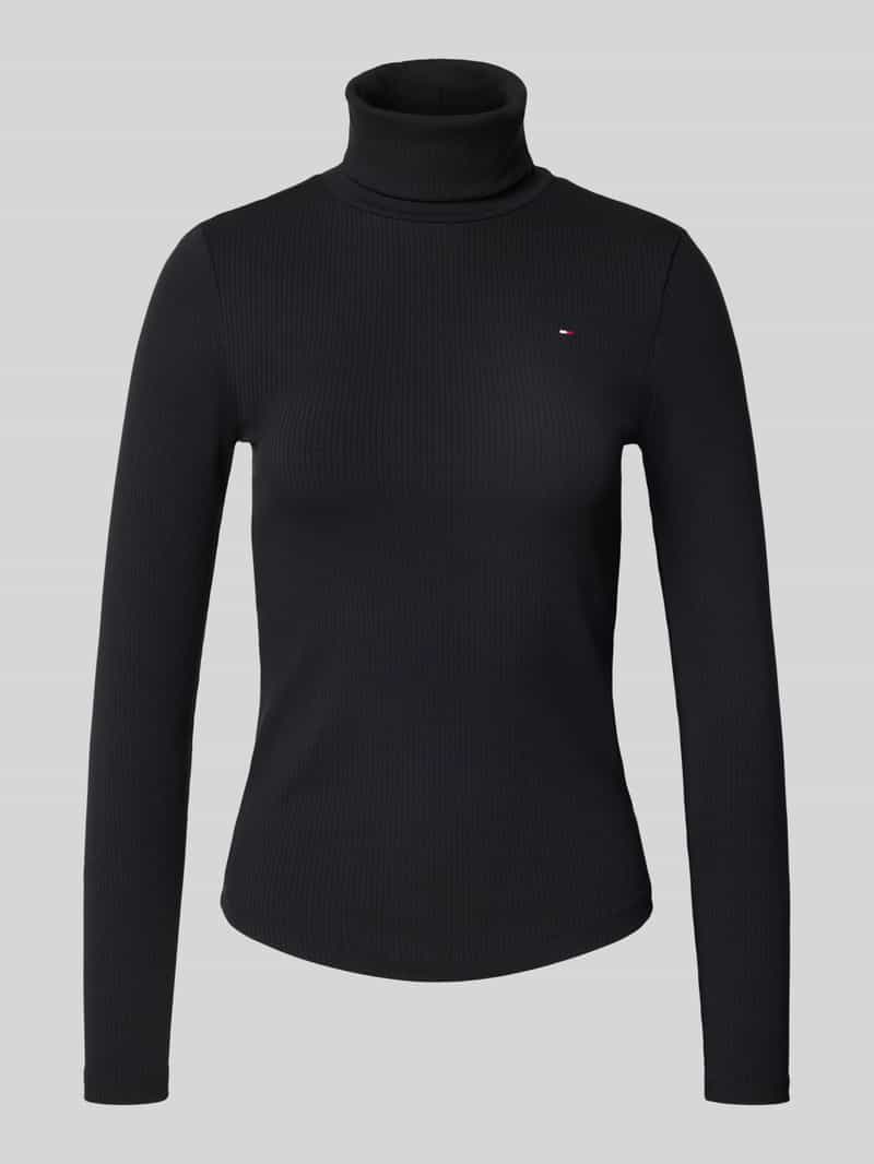Bluzka z długim rękawem o kroju slim fit z mieszanki wiskozy