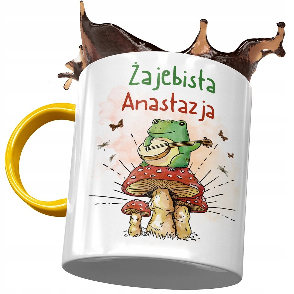 Kubek Żółty Dla Anastazji Przyjaciółki Na Prezent z Nadrukiem ze Zdjęciem + Opakowanie na prezent (wzór 03)