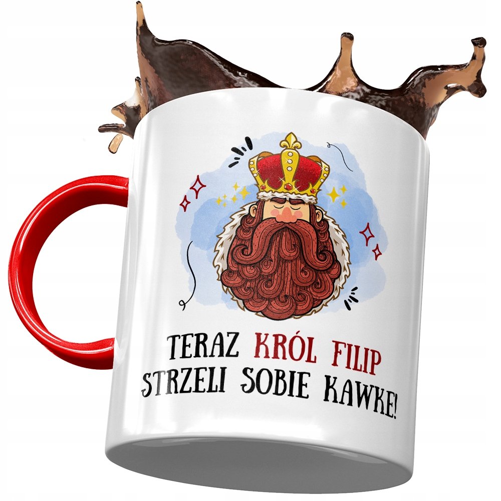 Kubek Czerwony dla Filipa Kolegi na Prezent z Nadrukiem ze Zdjęciem + Opakowanie na prezent (wzór 03)