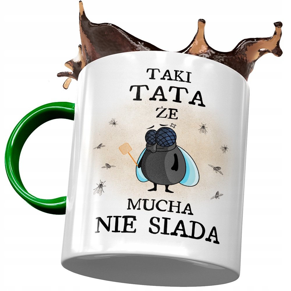 Kubek Zielony Dla Taty Ojca na Dzień Taty Prezent z Nadrukiem ze Zdjęciem + Opakowanie na prezent (wzór 04)