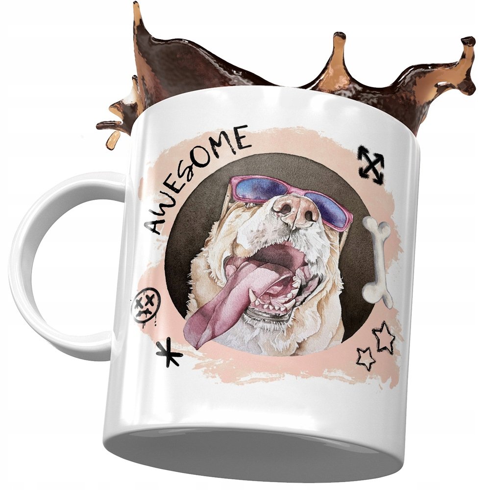 Kubek z Pieskiem Psem Psiakiem Słodki na Prezent z Nadrukiem ze Zdjęciem + Opakowanie na prezent (wzór 03)