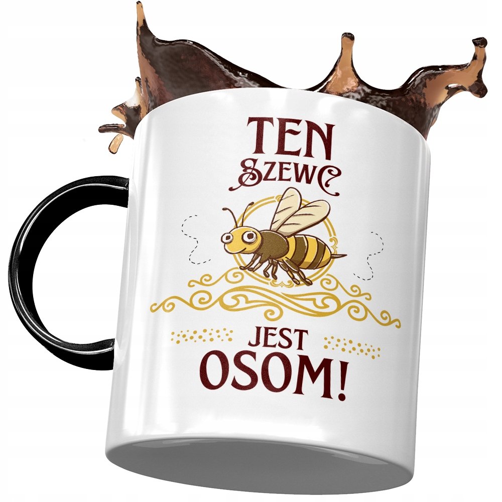 Kubek Czarny Dla Szewca Ten Szewc Jest Osom z Nadrukiem ze Zdjęciem + Opakowanie na prezent (wzór 04)