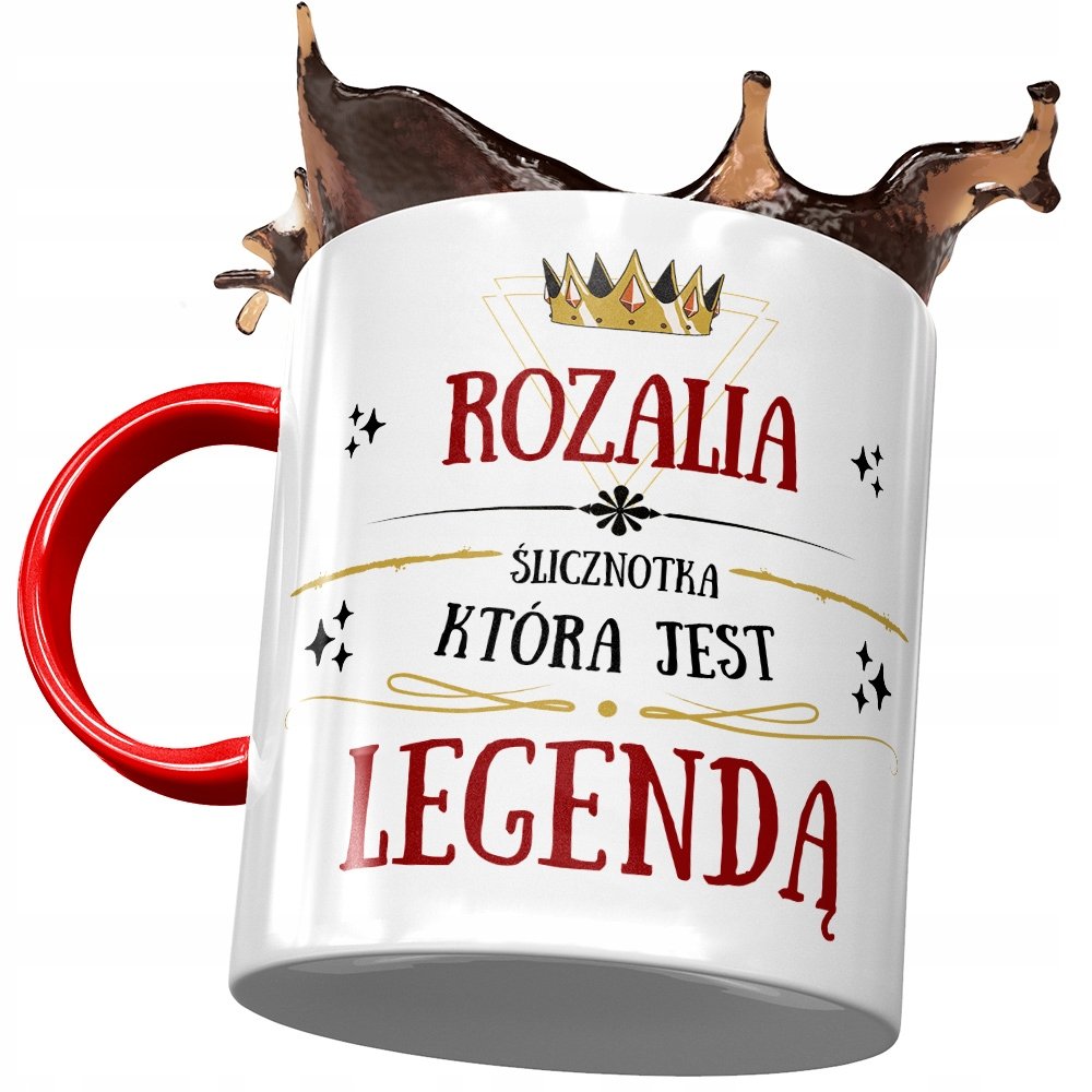 Kubek Czerwony Dla Rozalii Koleżanki Prezent z Nadrukiem ze Zdjęciem + Opakowanie na prezent (wzór 03)
