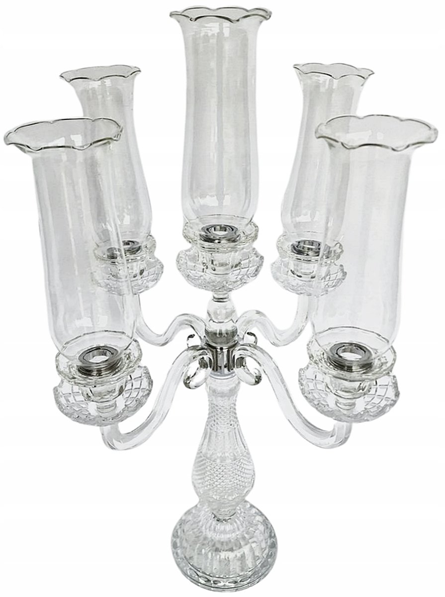 Kandelabra szklana 69 cm świecznik KANDELABR x5 2559-5