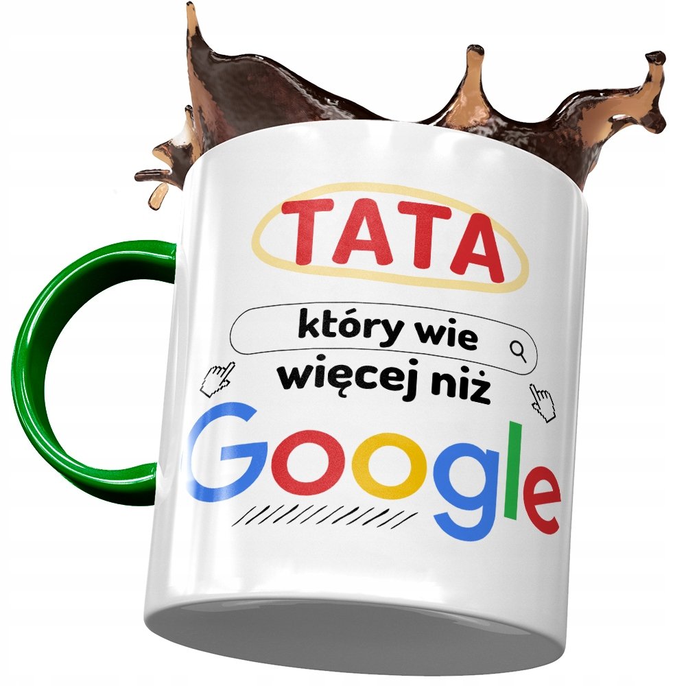 Kubek Zielony Dla Taty Ojca na Dzień Taty Prezent z Nadrukiem ze Zdjęciem + Opakowanie na prezent (wzór 04)