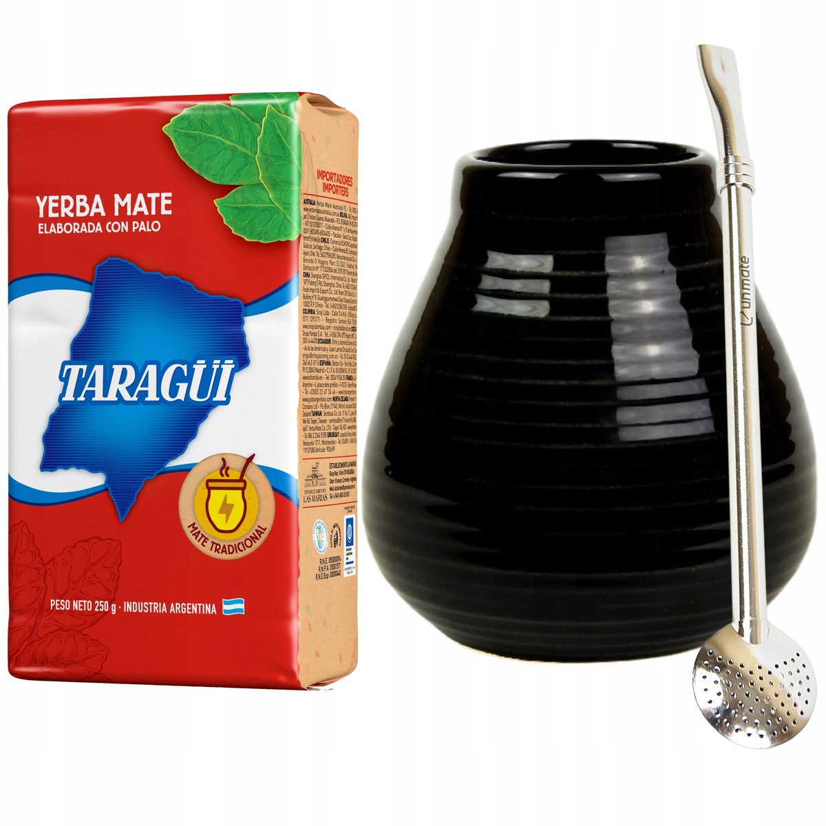 Yerba Mate Zestaw Startowy matero + bomba + czyścik + yerba Taragui 250 g