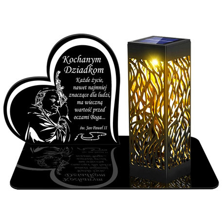 ZNICZ SOLARNY LED WIECZNY PODSTAWKA NA CMENTARZ GRÓB lampka Serce 3D DLA DZIADKÓW