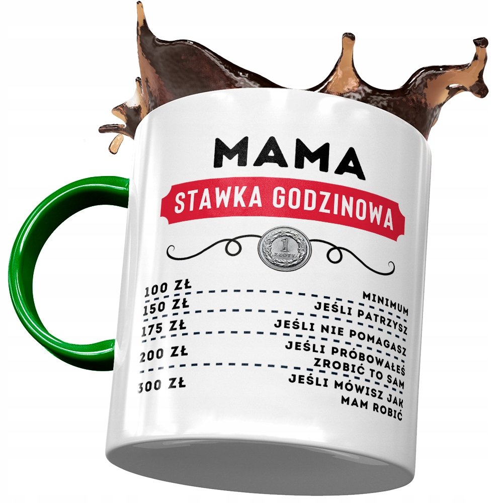 Kubek Zielony Dla Mamy Matki na Dzień Mamy z Nadrukiem ze Zdjęciem + Opakowanie na prezent (wzór 04)