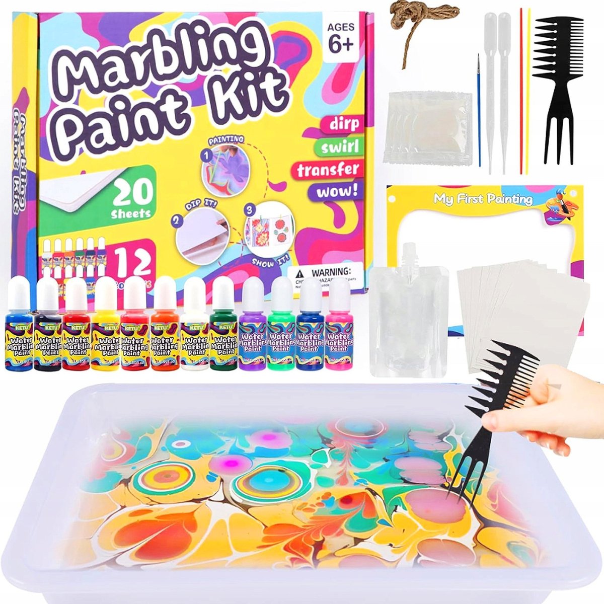 Wodne Malowanie Zestaw Artystyczny Do Malowania Na Wodzie Z Efektem Marmuru