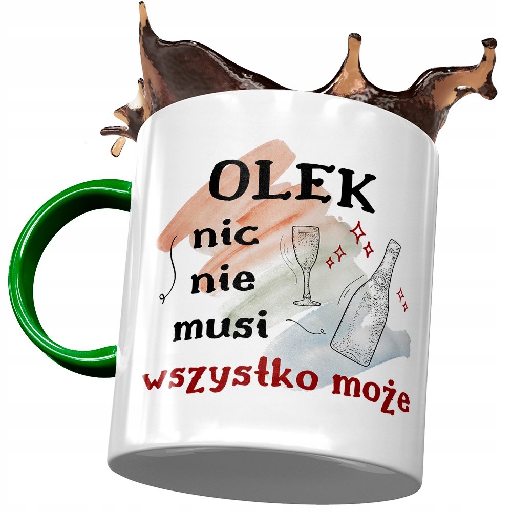 Kubek Zielony dla Aleksandra Olka Kolegi Prezent z Nadrukiem ze Zdjęciem + Opakowanie na prezent (wzór 03)