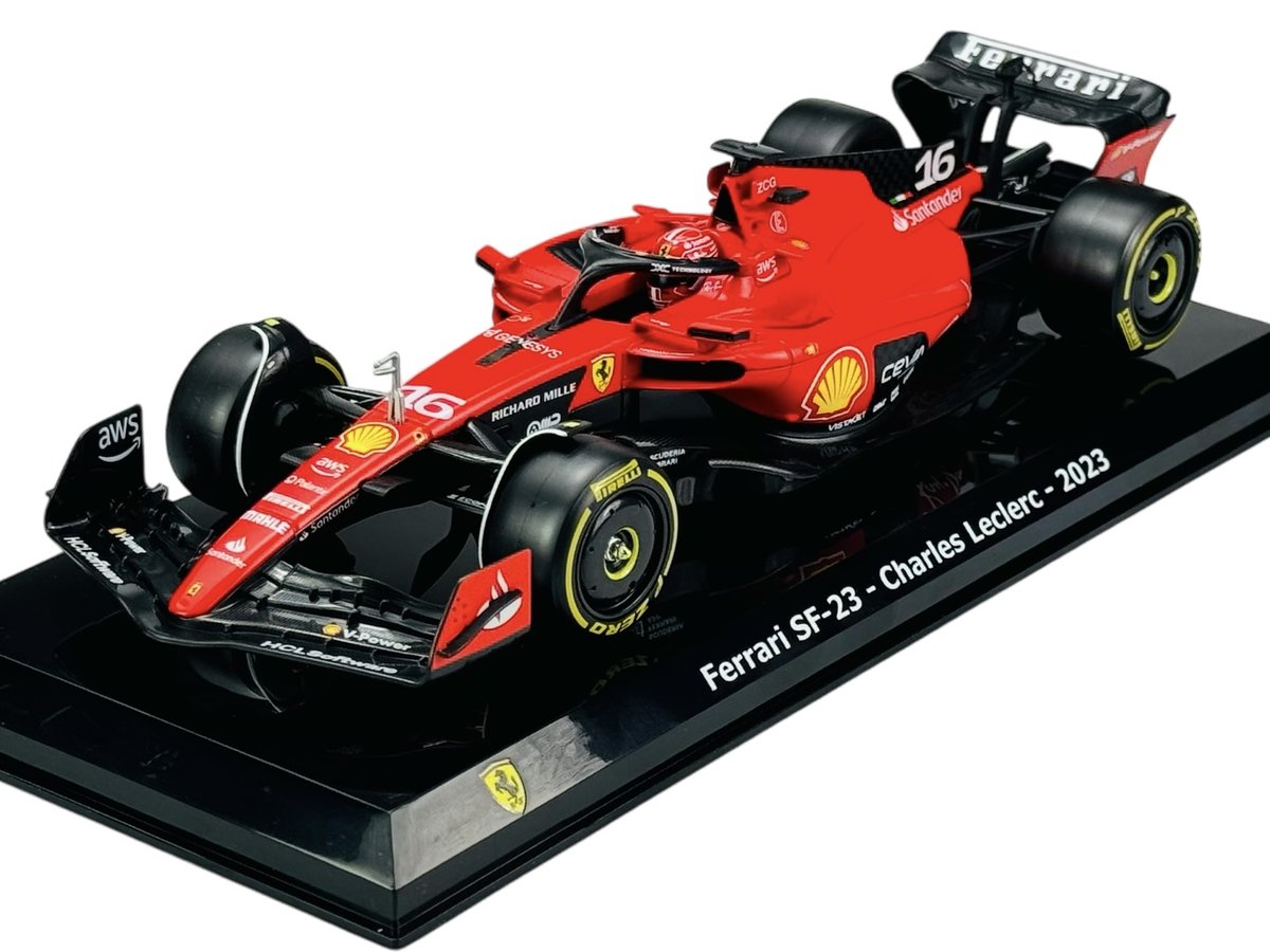 BBURAGO 2023 FERRARI RACING SF-23 #16 CHARLES LECLERC + GABLOTKA 1:24 26808