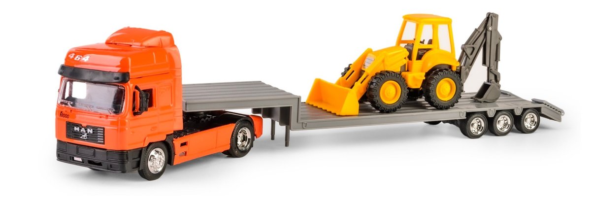NEW RAY MAN F2000 464 + ŁADOWARKA POMARAŃCZOWY 1:43