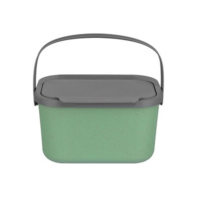 MINI BINI - podręczny pojemnik na bio odpady - kolor zielony pojemnik szara pkrywa 35% bio- 4.5L