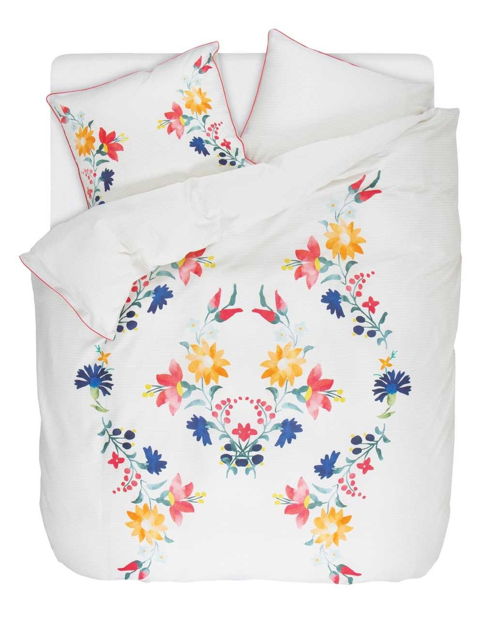 Ozdobna pościel z satyny bawełnianej w kwiaty, poszewki dekoracyjne, pościel dwustronna, pościel w kwiaty, Esprit