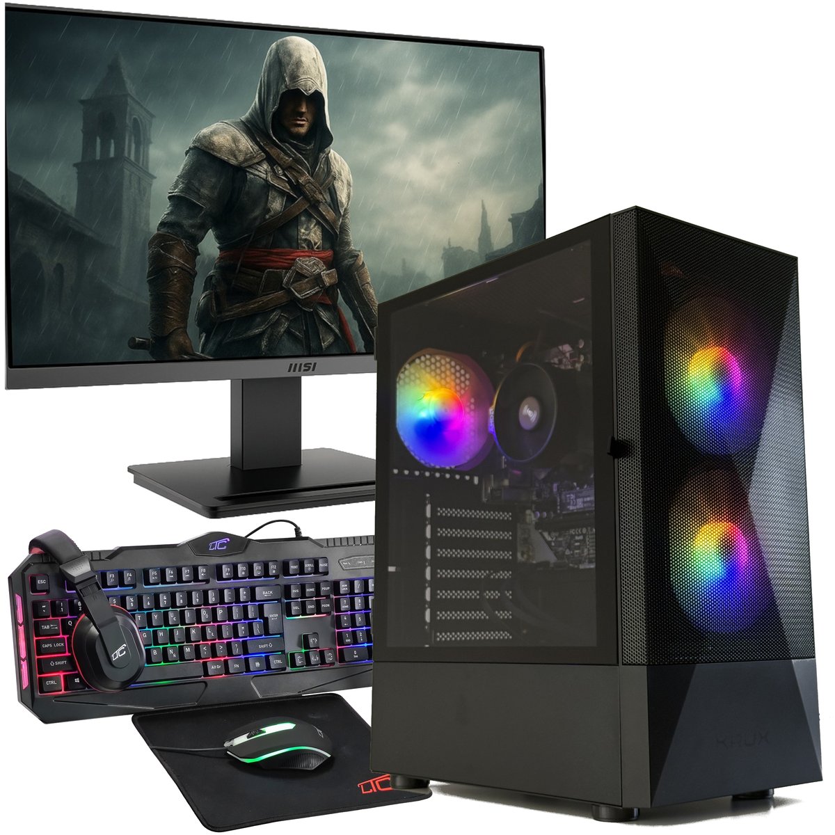 ZESTAW KOMPUTER DO GIER RYZEN 5 32GB RAM 1TB M.2 NVMe WINDOWS 11 KOMPLET