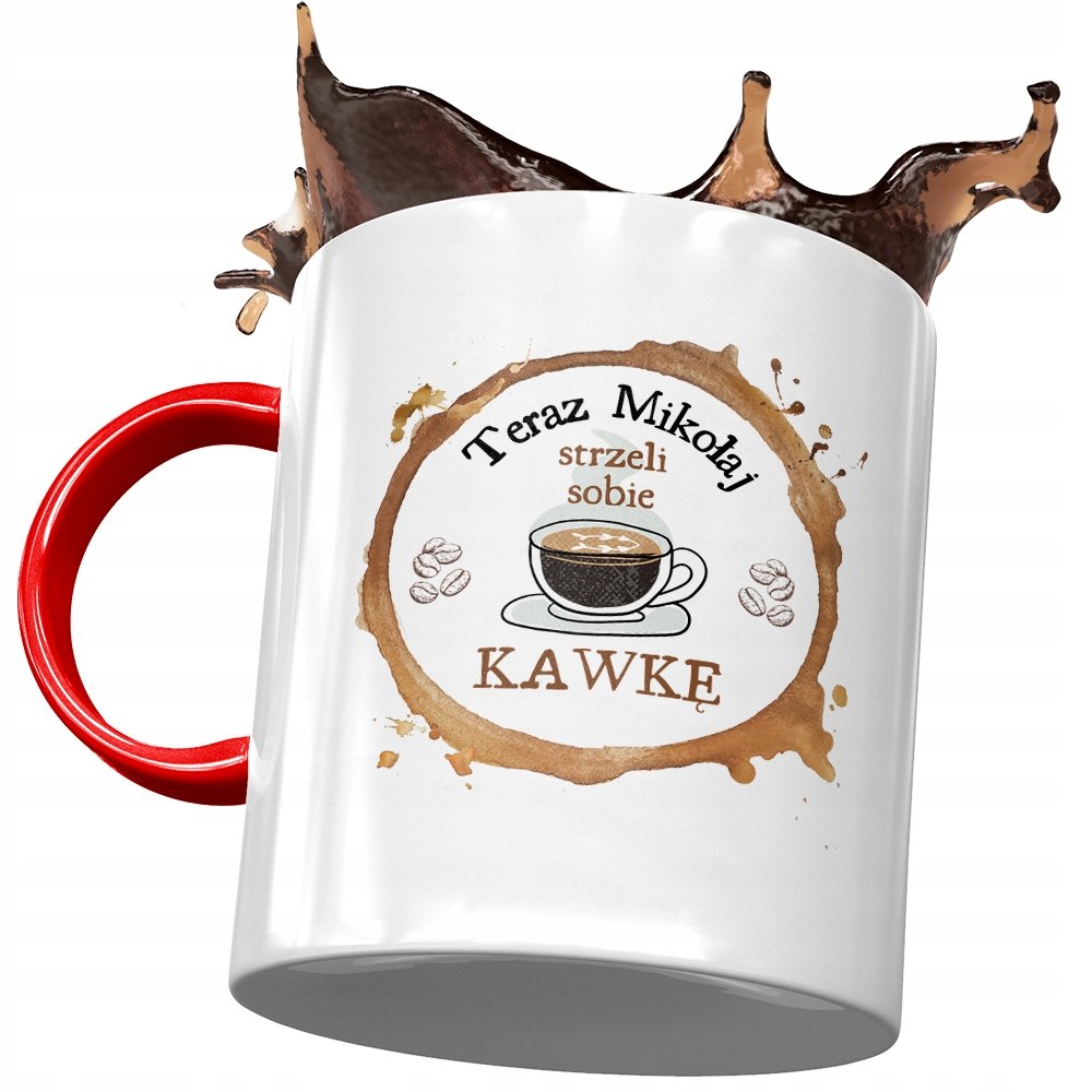 Kubek Czerwony Dla Mikołaja Kolegi na Prezent z Nadrukiem ze Zdjęciem + Opakowanie na prezent (wzór 04)