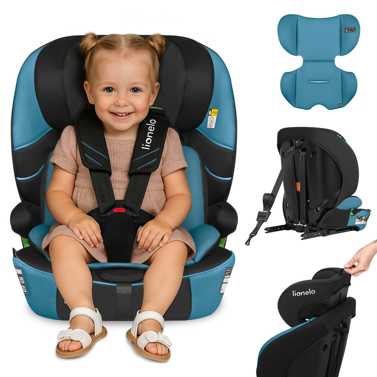 Fotelik samochodowy ISOFIX 76-150 cm 9-36 kg Lionelo LEVI FIX i-Size