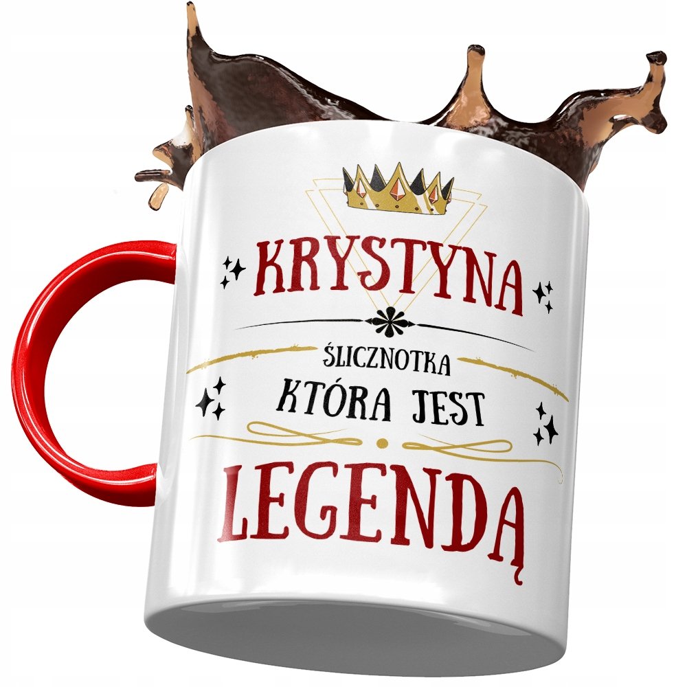 Kubek Czerwony Dla Krystyny Żony Koleżanki Prezent z Nadrukiem ze Zdjęciem + Opakowanie na prezent (wzór 03)