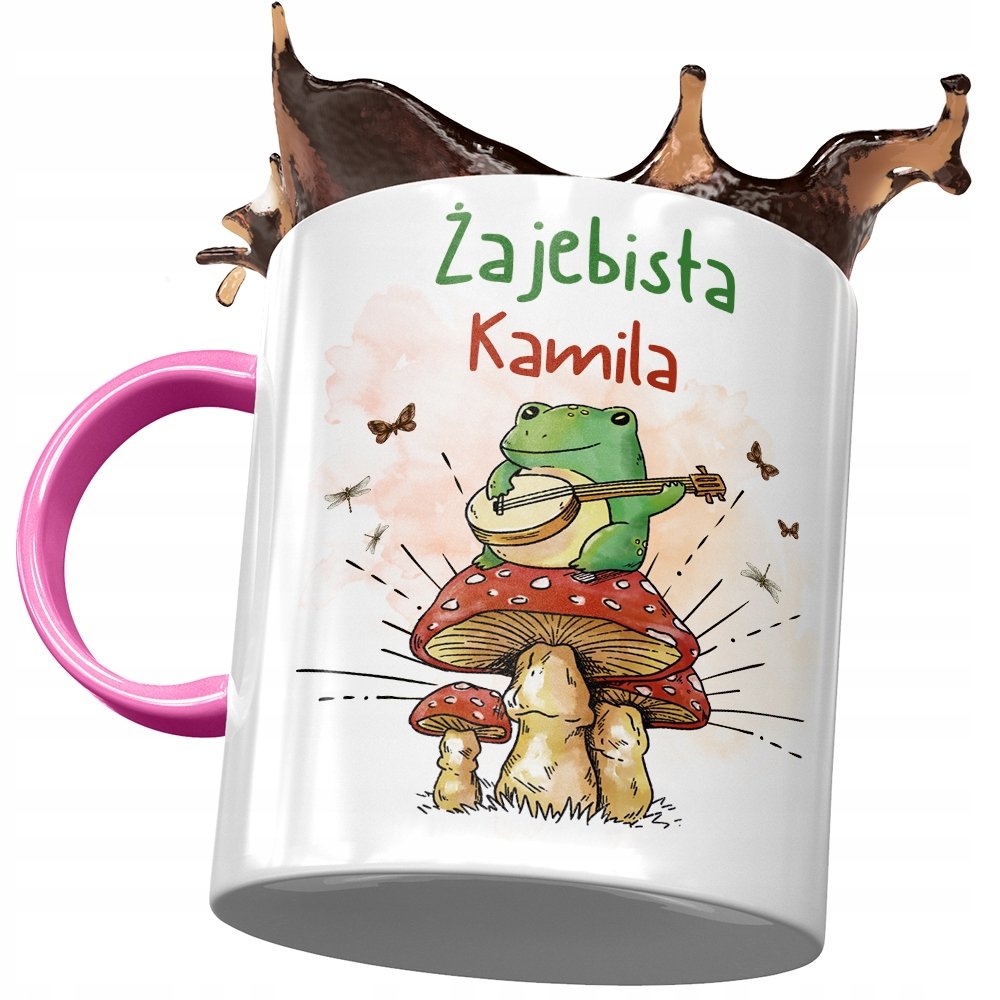 Kubek Różowy Dla Kamili Dziewczyny na Prezent z Nadrukiem ze Zdjęciem + Opakowanie na prezent (wzór 04)