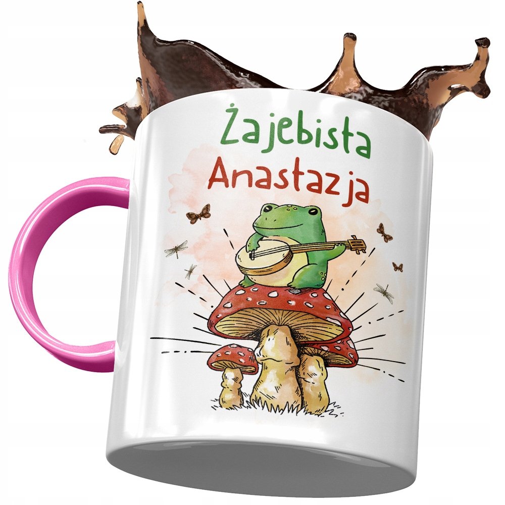 Kubek Różowy Dla Anastazji Przyjaciółki Na Prezent z Nadrukiem ze Zdjęciem + Opakowanie na prezent (wzór 04)