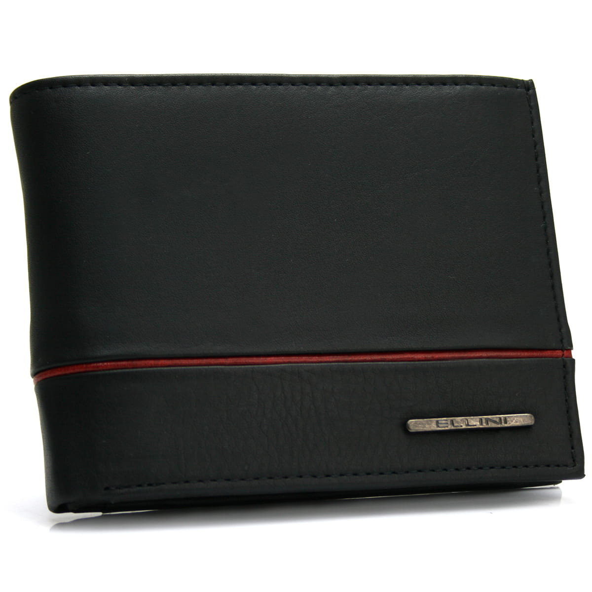 Portfel męski z systemem RFID Ellini czarno - czerwony