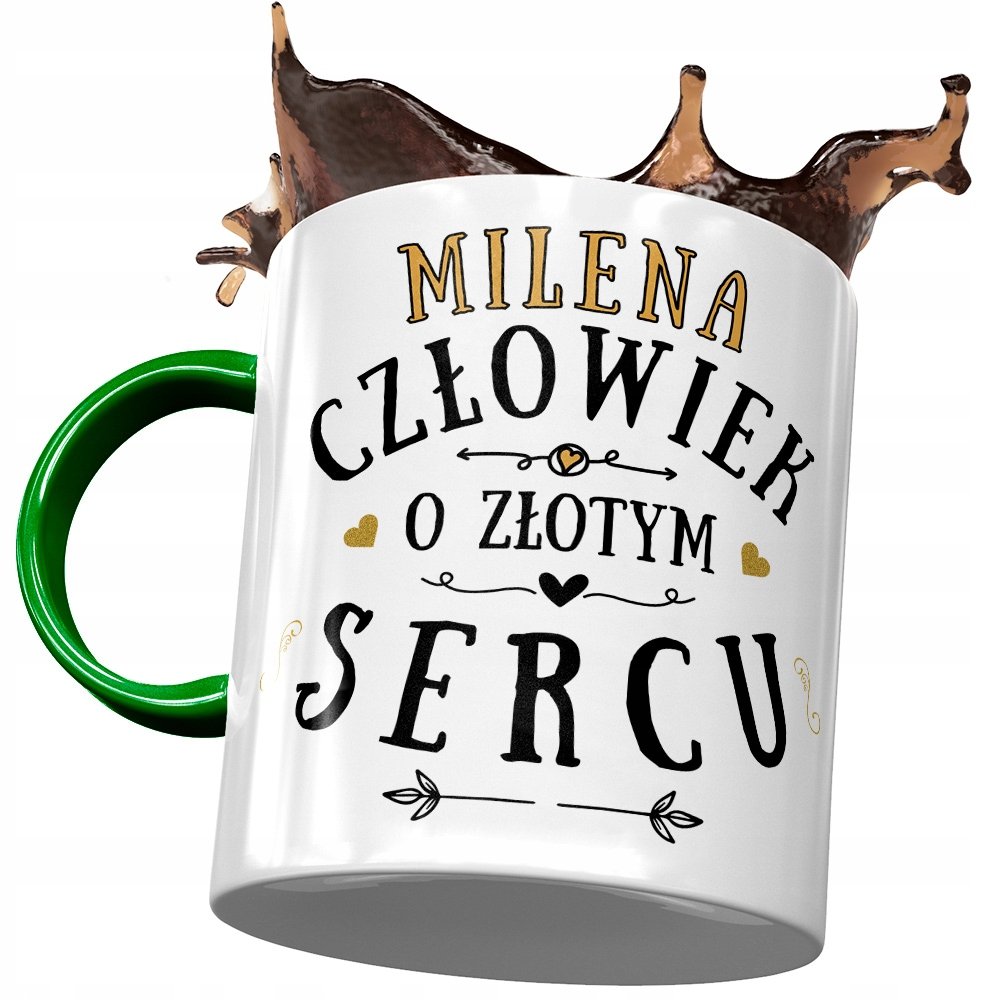 Kubek Zielony Dla Mileny Przyjaciółki Żony Prezent z Nadrukiem ze Zdjęciem + Opakowanie na prezent (wzór 04)