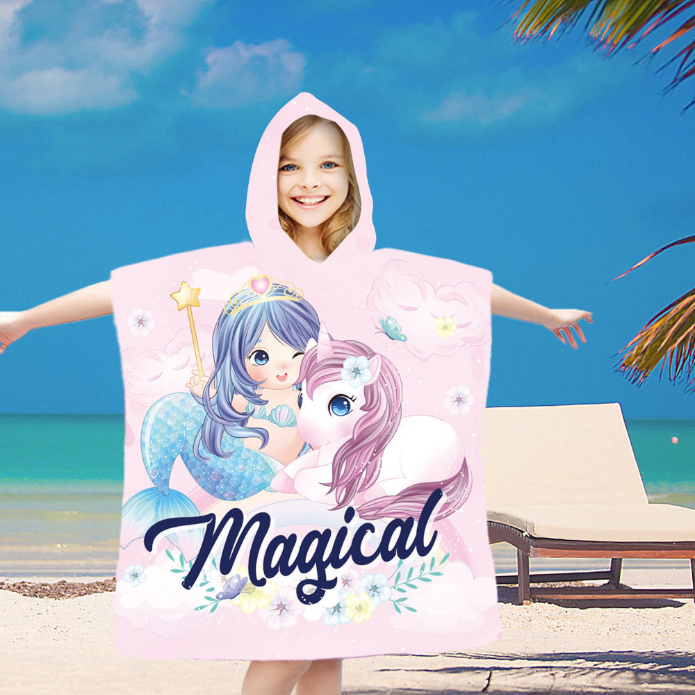 Ponczo Ręcznik Dla Dzieci 60X90 Magical