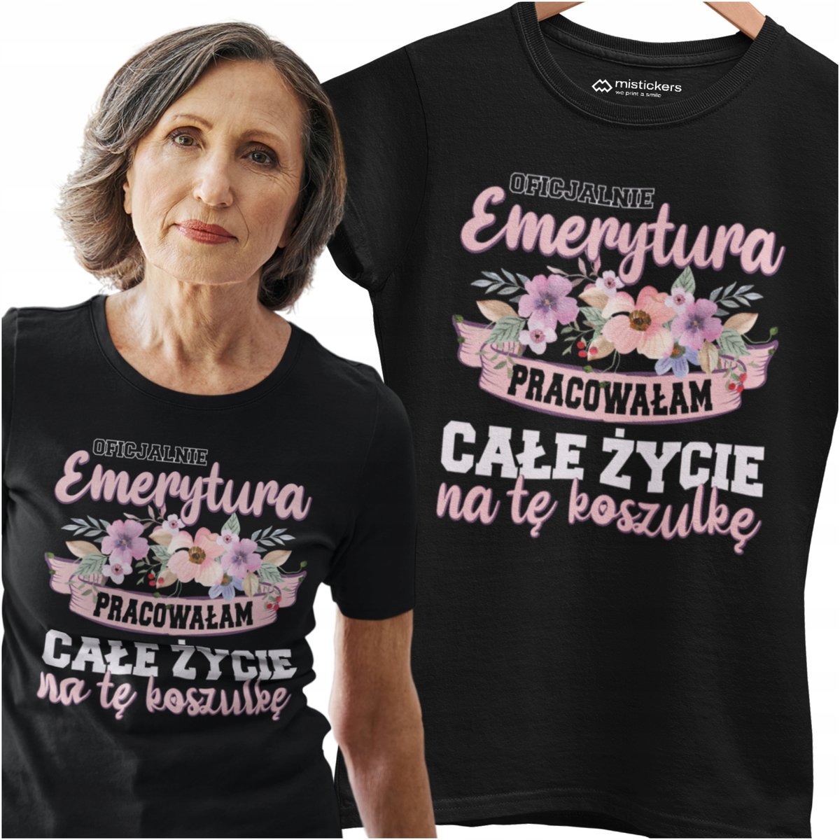 PREZENT NA EMERYTURĘ DLA EMERYTKI KOBIETY KOSZULKA